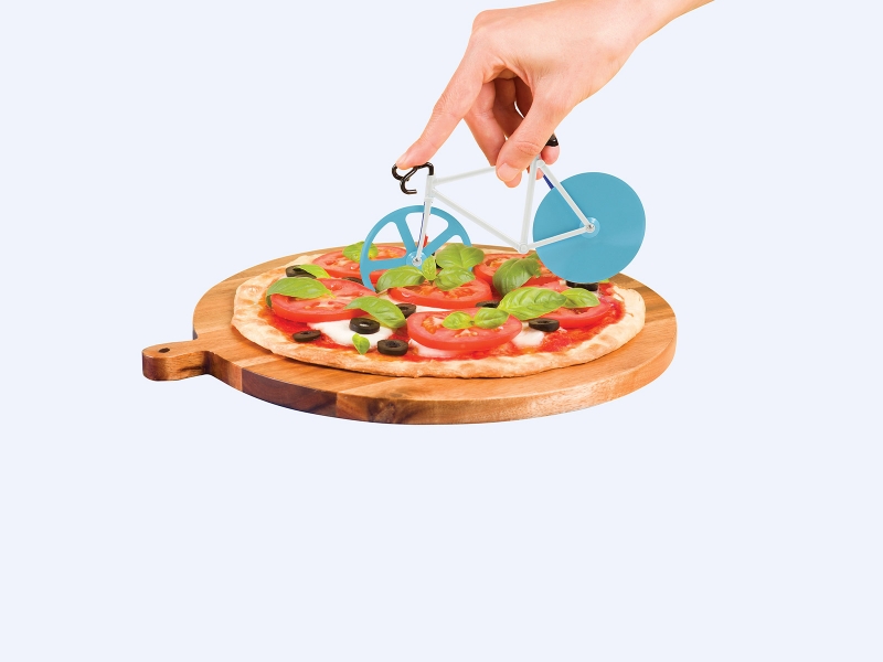 Pizzaschneider - Fahrrad - blau/weiß